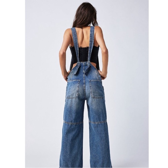 NWOT We The Free Field of Flowers Wide-Leg Overalls - Picture 4 of 11